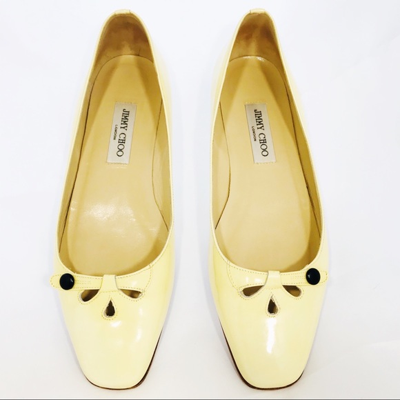 Jimmy Choo Shoes - JIMMY CHOO Square Toe Yellow Ballet Flats